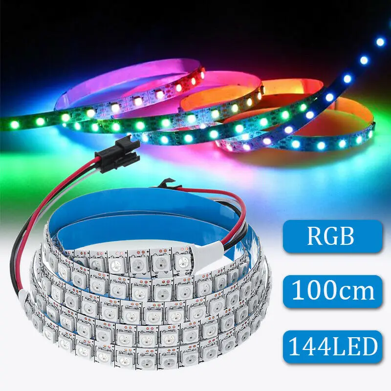

Ws2812B 5050Smd 144 светильник ная лента со встроенной Rgb Ic индивидуальной адресуемой Dc