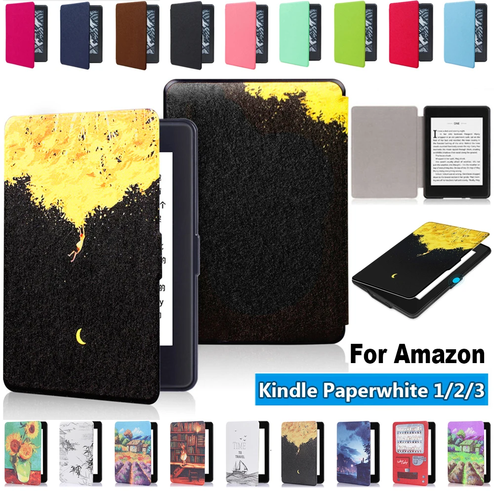 Новинка, умный чехол Kindle Paperwhite, ультратонкий Магнитный чехол из искусственной кожи, защитный чехол для Amazon Kindle Paperwhite 1/2/3