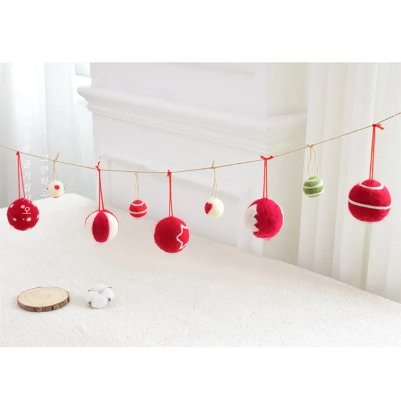 DIY шарик из шерстяного войлока кулон Рождественская елка висячие украшения