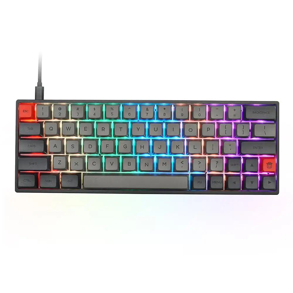 SK64S RGB Backlit Mechanical Gaming Keyboard 64Key NKRO bluetooth5.1 Type-C Dual-Mode PBT Keycap Gateron Optical Switch |