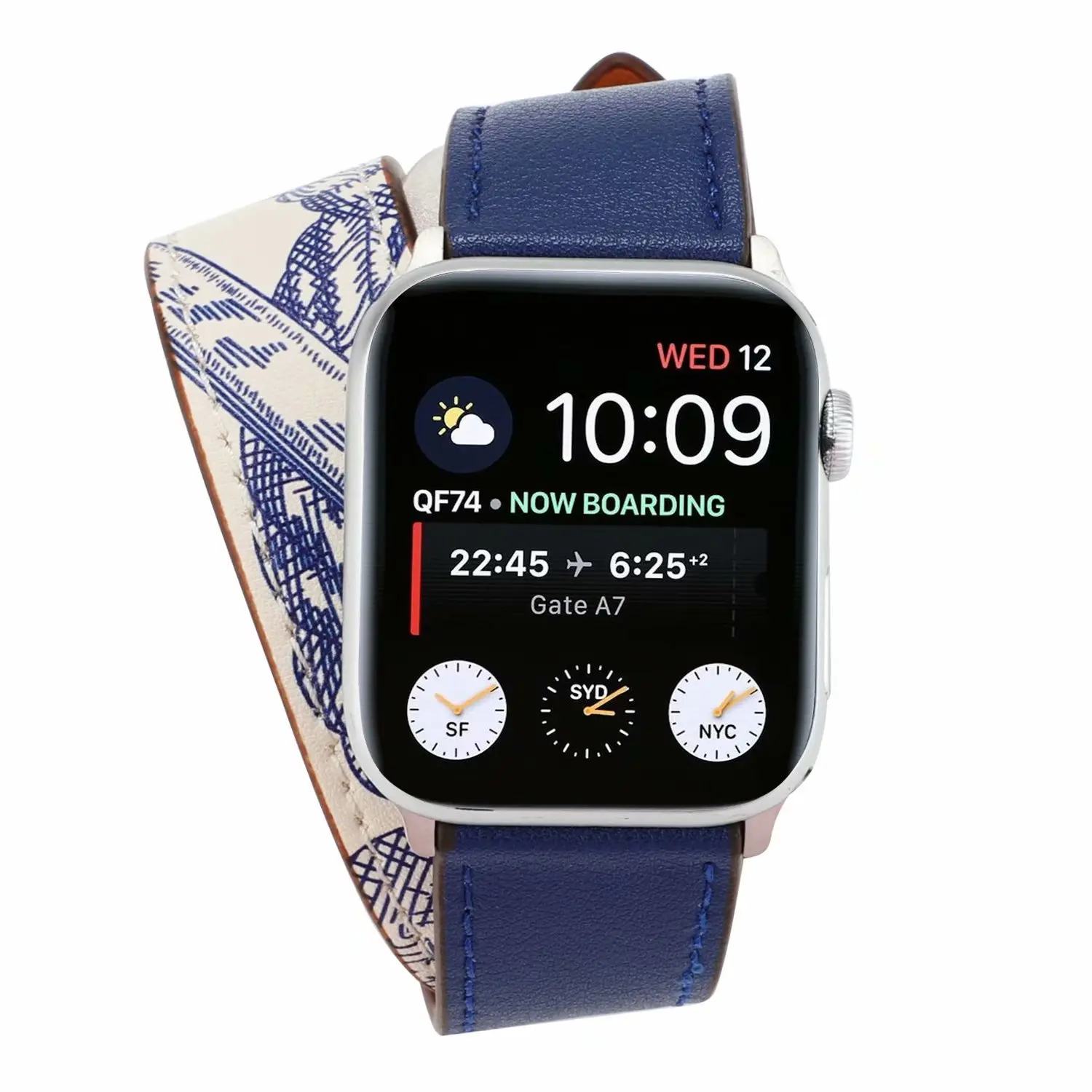 Ремешок mixcolor для iWatch серии 5 4 3 2 1 Двойная кожаная Петля для Apple Watch 42 мм 38 мм 40 мм 44 мм Мода