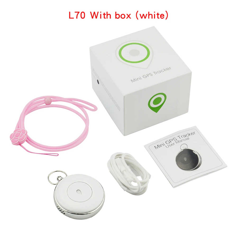 white with box Мини Смарт GPS трекер L70 для детей/взрослых/Eldly/Disabled устройство слежения в реальном времени с голосовым временем вещания SOS GEO-Fence - Цвет: white with box