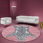 Розовый круглый коврик с милым тигровым рисунком 3D для детской комнаты, игровой напольный коврикковер, мультяшный серийный ковер с животными, детские коврики для игровой зоны