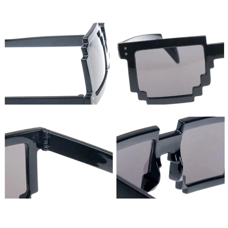 

Unisex Retro Trendy Square Sunglasses Pixel Glasses Pixelated Style 9 Colors
