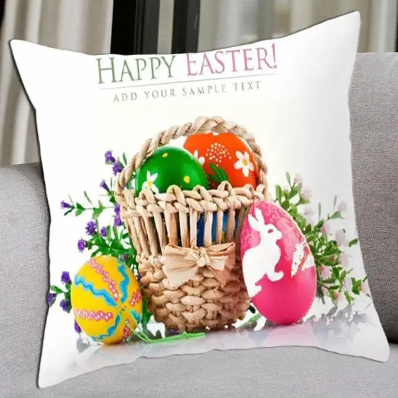 

Happy Easter Pillowcase Easter Decorations For Home Car Sofa Eggs Sofa Cushion Rabbit Cover Bunny 45*45cm Pillow Polyester X7O2