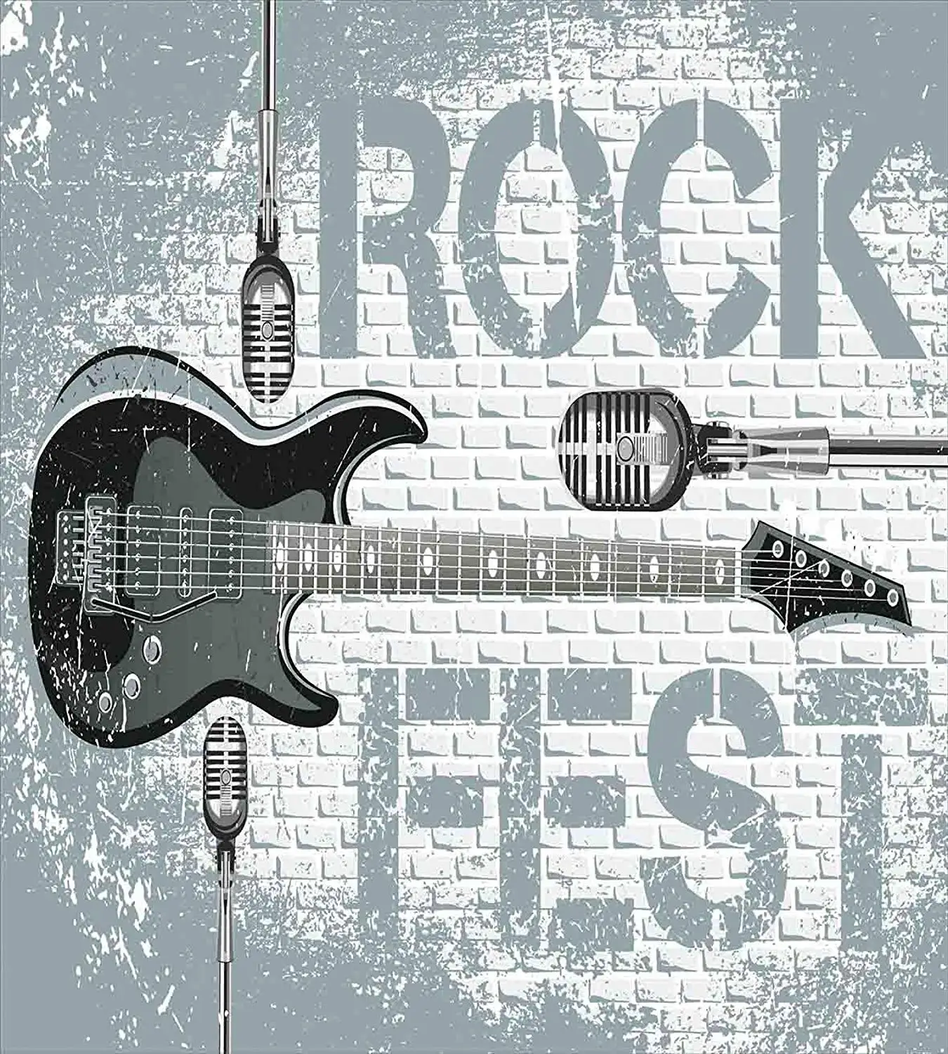 Набор пододеяльников Rock Music гранж цвет брызги кирпичная стена фон электронная