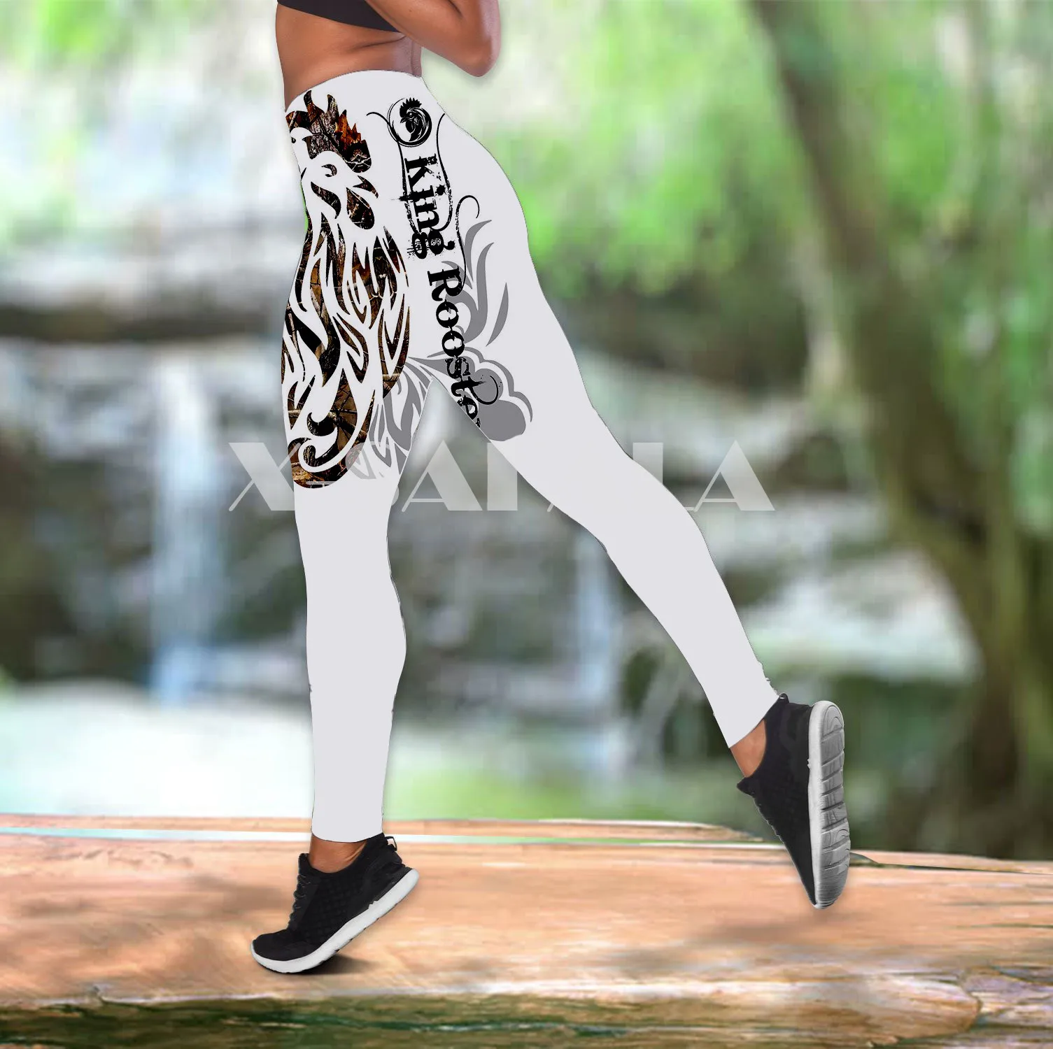 

The King Rooster Animal Two Piece Yoga Set Women 3D Print Vest Hollow Out Tank Top High Waist Legging Summer Casual Sport-3