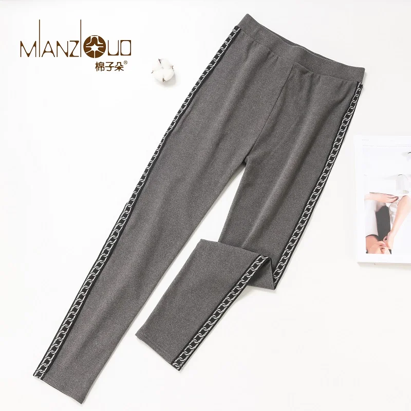 QK02-LIGHT GREY Mianziduo/ новые модные женские осенние и зимние эластичные и качественные плотные бархатные брюки теплые леггинсы - Цвет: QK02-LIGHT GREY