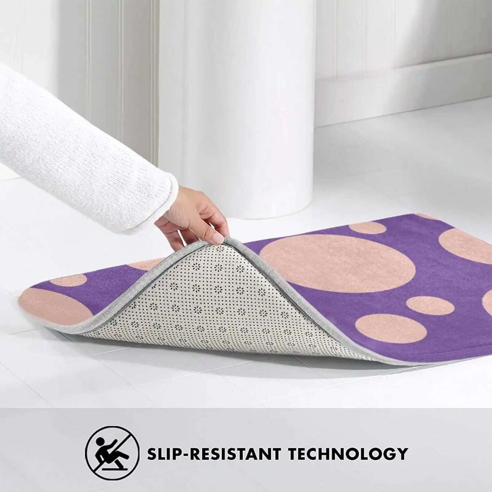 Фиолетовый/персиковый мягкий коврик с пузырьками домашний для двери рандомный