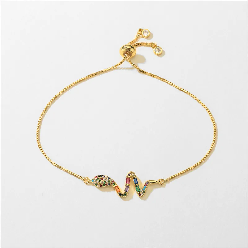 2020 Новый Модный Красочный T-образный кубический камень змея браслет для женщин и
