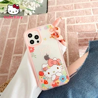 hello kitty mobile phone case for iphone 6s78pxxrxsxsmax1112pro12mini phone thickened anti drop transparent case cover