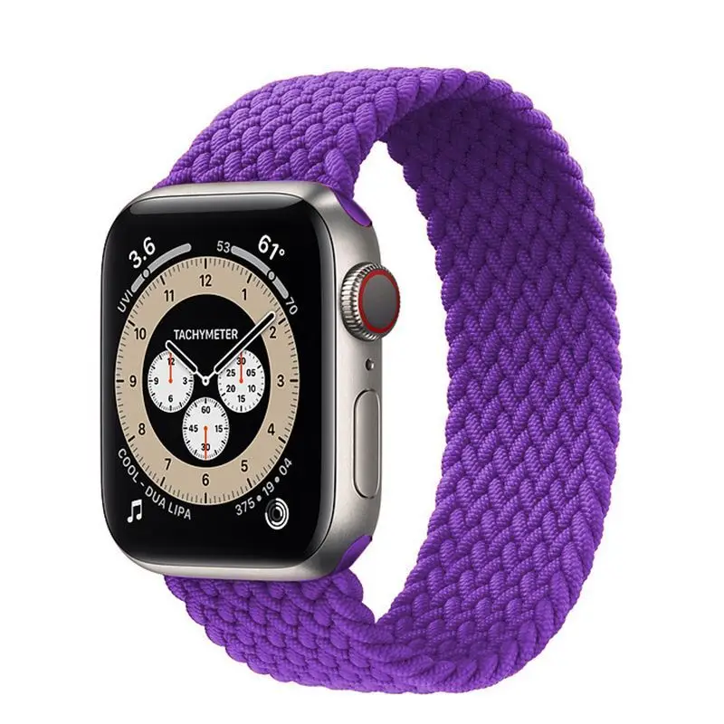For Apple Watch Band 44mm 40mm 42mm 38mm45mm41mm Braided Solo Loop Strap Nylon Elastic Fabric Bracelet iWatch Serie 7 3 4 5 SE 6