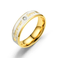 golden eternal love wedding ring stainless steel couple eternal engagement promise ring womens mens jewelry