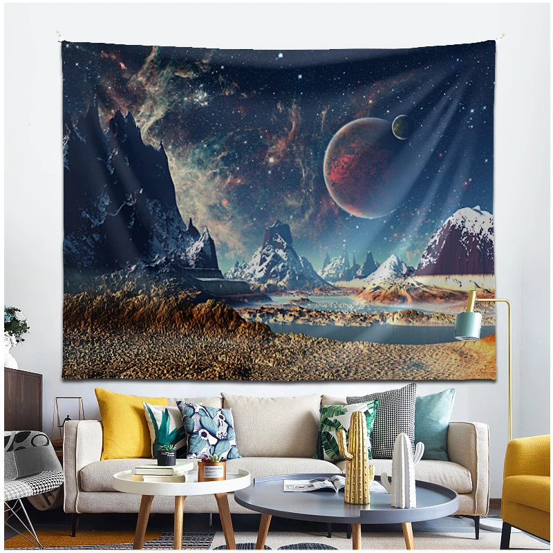 

Planet Tapestry Fantasy Starry Sky Galaxy Space Pattern Wall Hanging Cloth Bedspread Bedroom Decoration