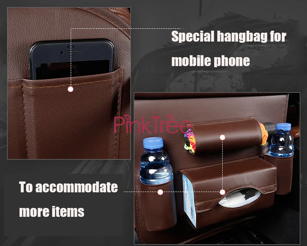 

Car Seat Back Bag Folding Table Organizer Pad Drink Chair Storage Pocket Box For Toyota Land Cruiser Prado FJ120 150