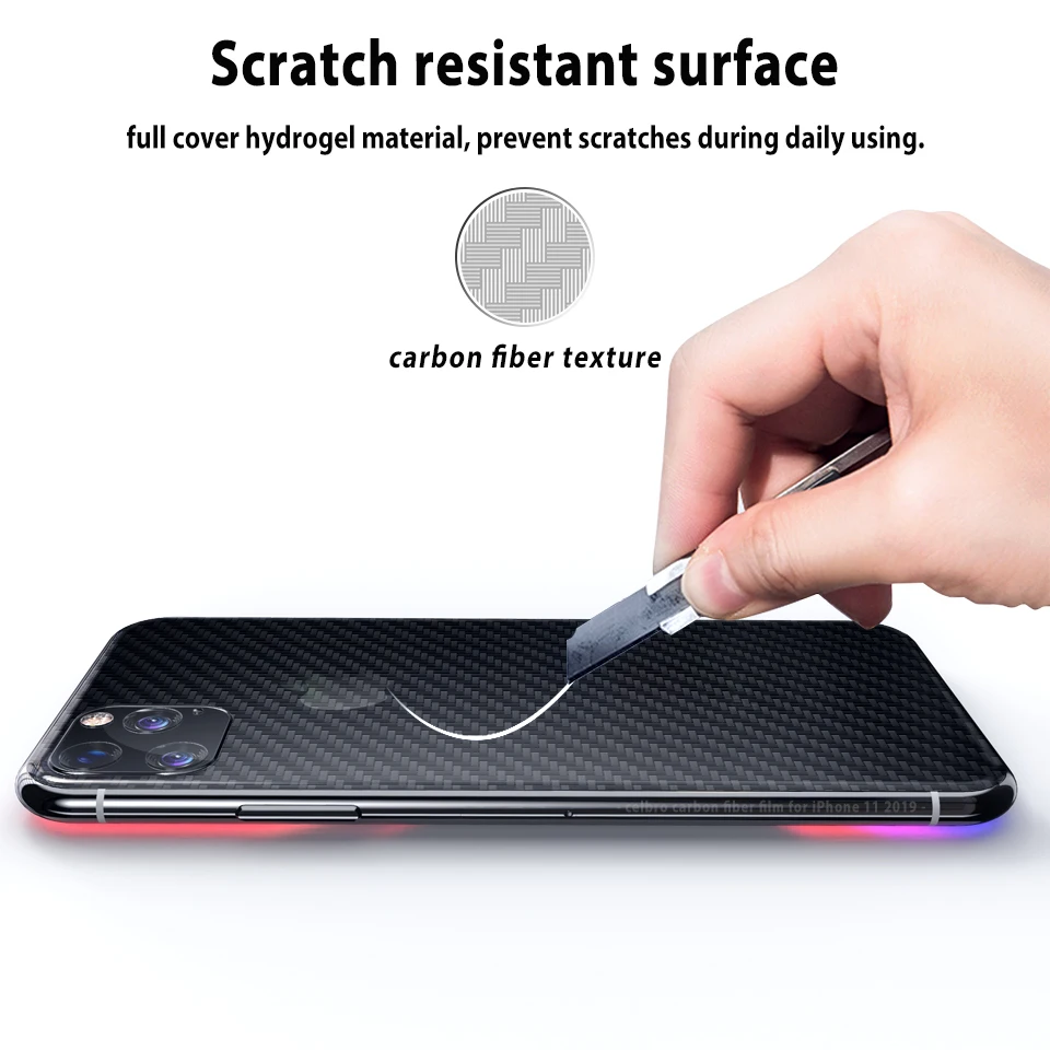 Задняя пленка для Iphone 11 Pro Max 2019 углеродное волокно задняя наклейка защитная
