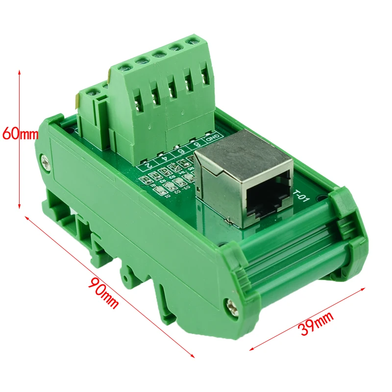 Горизонтальная разрывная плата RJ45 RJ 45 Разветвитель адаптер для монтажа на Din