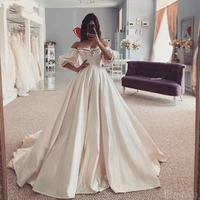 vestido de mairee boho wedding dress sweetheart detachable sleeves satin a line bride dresses 2021 customed