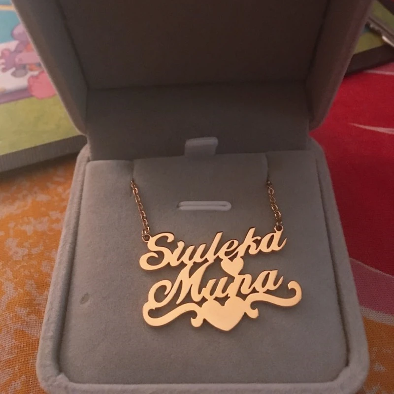 Женское Ожерелье чокер из нержавеющей стали с именем сердца|Индивидуальные