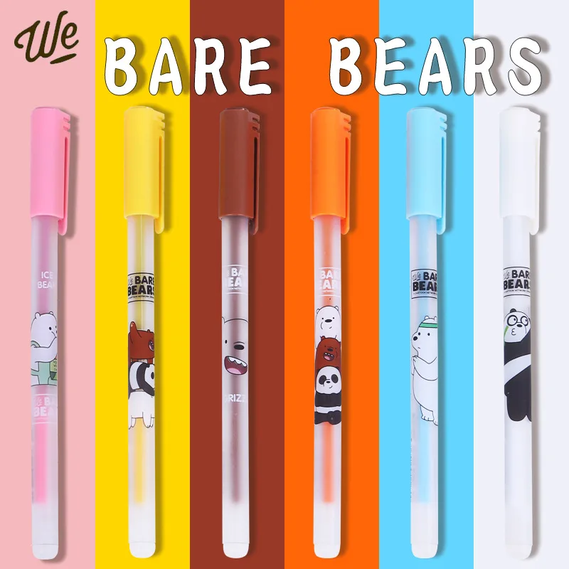 

4 pcs/lot Bare Bear Cute Cartoon Neutrality Erasable Blue Ink Gel Pen School Office Supply Gift Stationery Papelaria Escolar