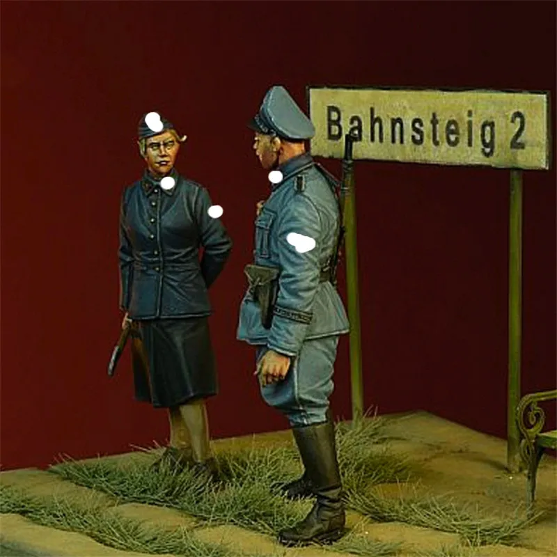 2pcs Soldiers Resin Figure 1/35 Scale Model Kit Assembly Models Colorless Self-Assembled Toy No.382 | Игрушки и хобби