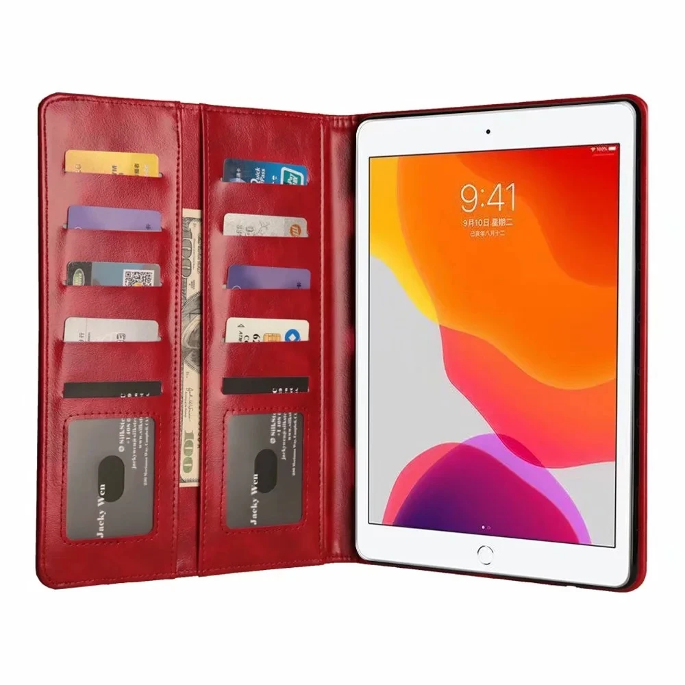 Роскошный кошелек из искусственной кожи для карт Fundas iPad 10 2 дюймов 2019 7-го