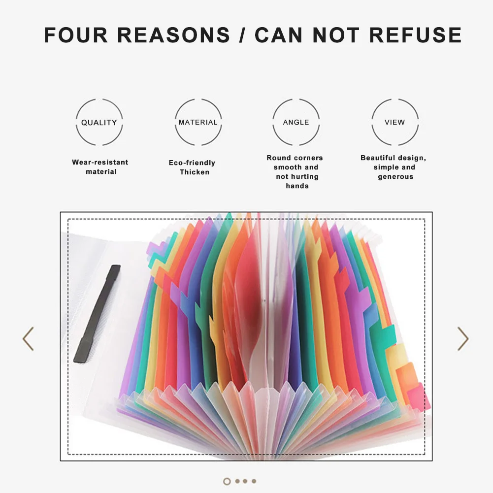 

A4 Organ Package Folder Multi-Page Rainbow Portable 26 Layer File Storage Package Folder Wear-Resisting Material Smooth