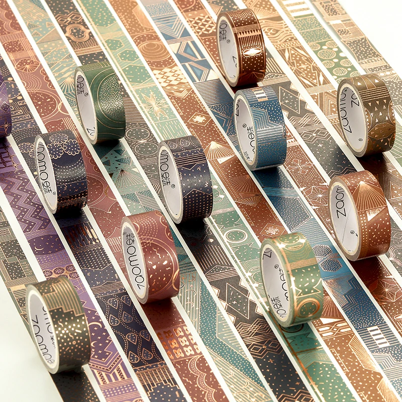 

Bronzing Japanese Stationery Tape Retro Chinese Style Scrapbooking Diary Decoration Stickers Masking Tape Lipstick Paper
