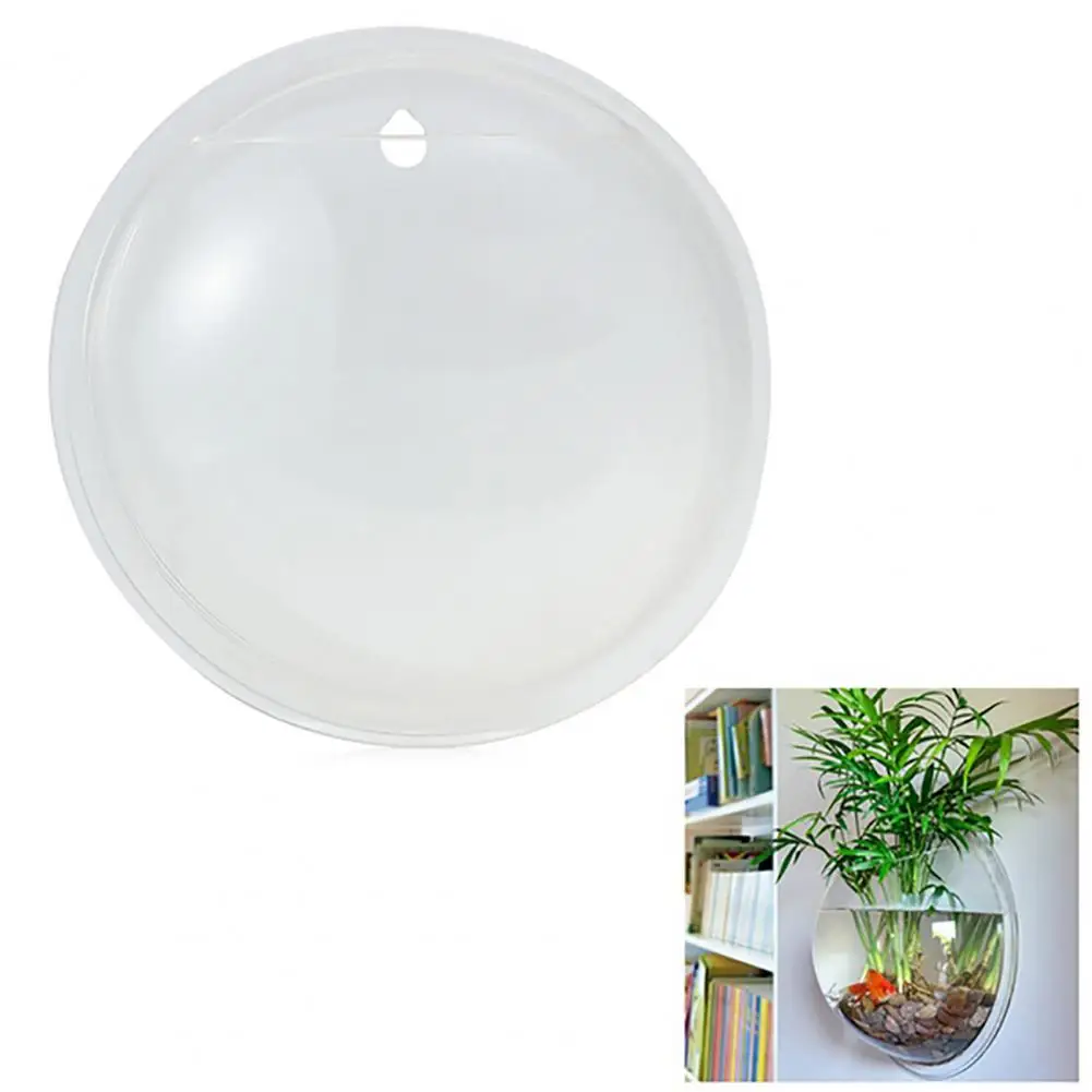 Multifunction Creative Fish Tank Transparent Wall Mounted Acrylic Flower Pot Decor Supplies | Дом и сад