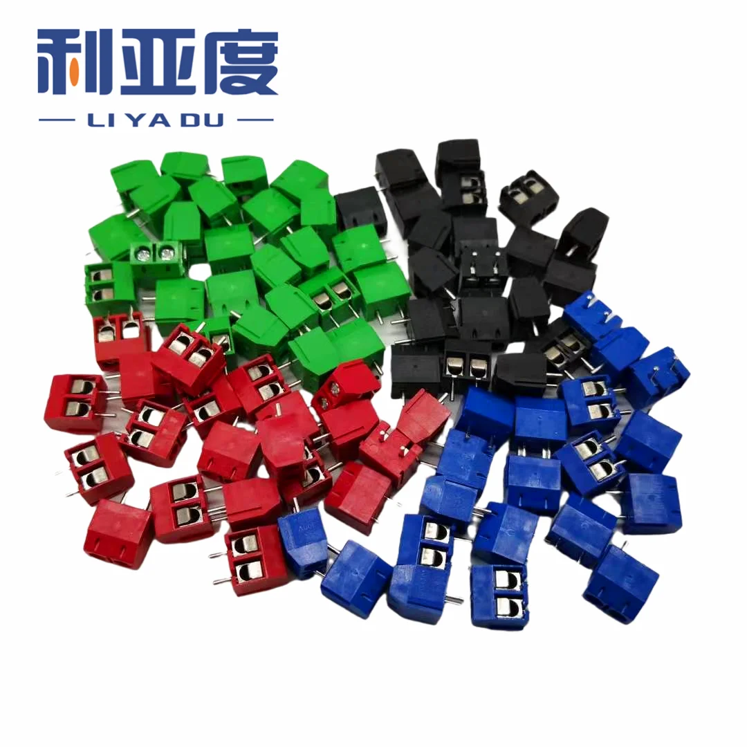 

20PCS Connector Terminals, Terminal KF301-2P Splicing, Screw Type PCB Spacing 5.0 Blue/green KF301 Red, Blue, Green, Black