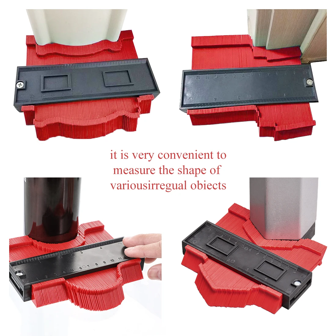 Multi-functio Contour Gauge Tiling Laminate Tiles Edge Shaping Wood Measure Ruler ABS Duplicator 5/10 inch | Инструменты