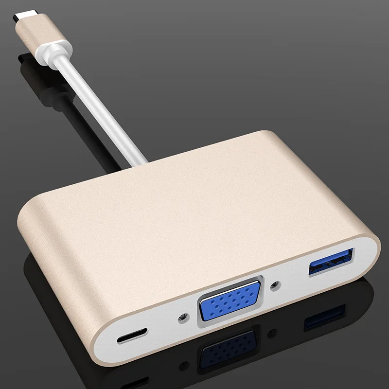Type c к VGA три в одном высокой четкости P адаптер мобильный телефон подключение ТВ