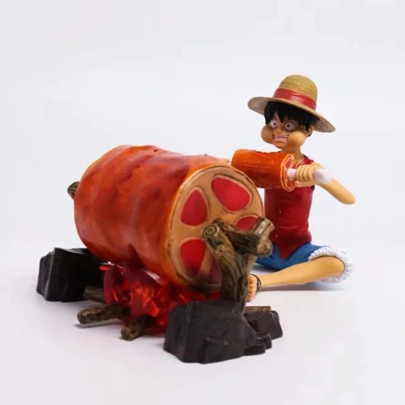 

ONE PIECE Figures Luffy Silvers Rayleigh PVC Action figure toys Luffy & Silvers Rayleigh Eating Meat Decoration Anime Model Toy