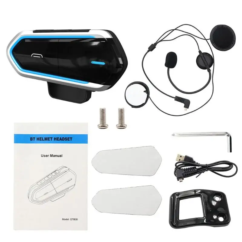 Мотоциклетный шлем Bluetooth гарнитура домофон Водонепроницаемый Handsfree 1 км Intercomunicador