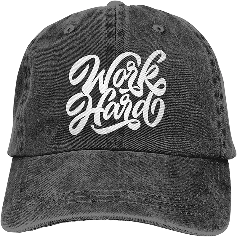 

Work Hard Customized Printed Pattern Adjustable Unisex Baseball Cowboy hat