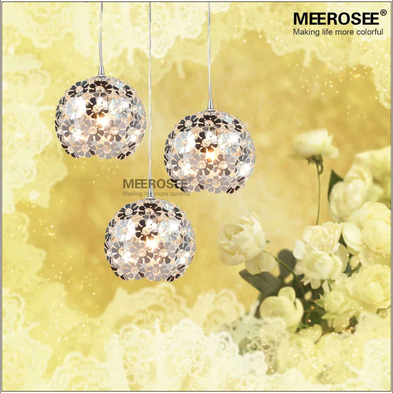 Хрустальная люстра в виде цветка серебристого цвета алюминиесветильник с