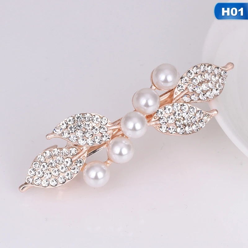 

1PC 2021 New Fashion Pearl Rhinestone Barrettes Metal Glitter Hair Clips Hairpins Women Jewelry Accessories Hair Styling Tools