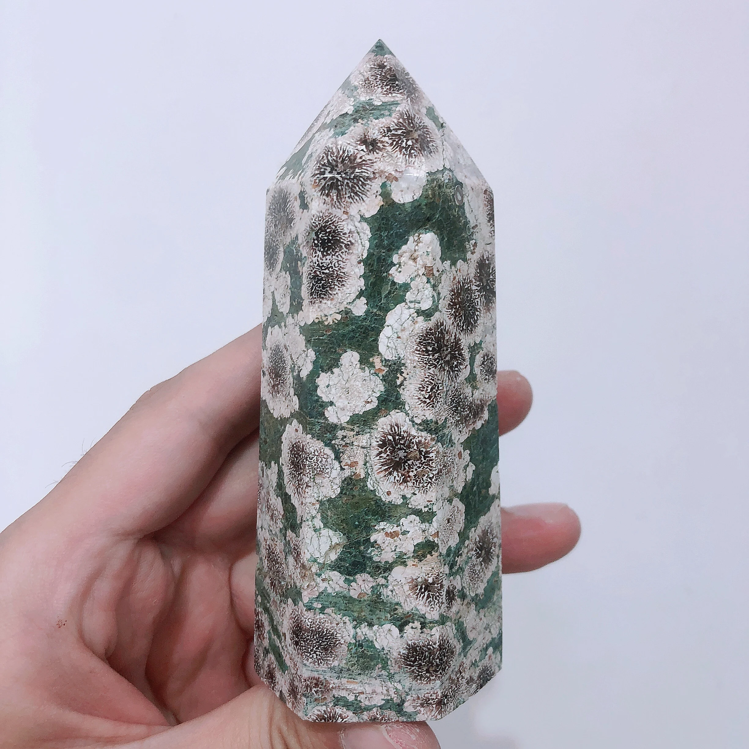 

1pc Natural Crystal Quartz Cherry Agate Tower Energy Point Reiki Stone Room Home Office Aquarium Decoration Accessories Gemstone