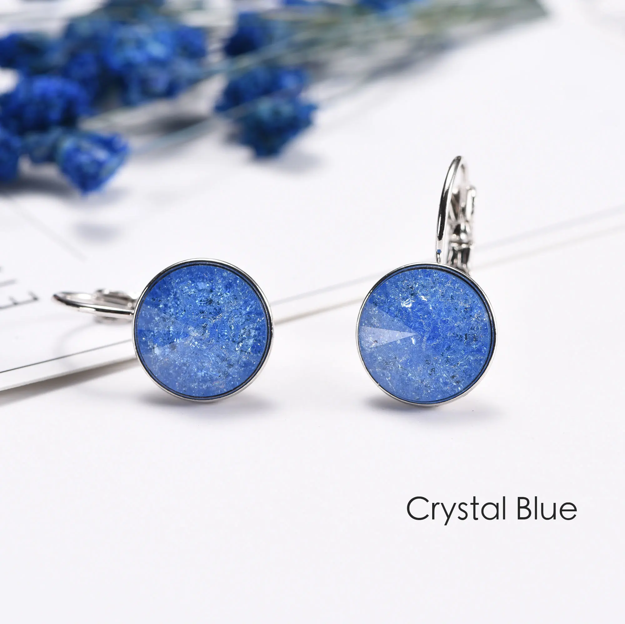 New Color Crystal Ice Flowers Dangle Earrings Fashion Drop Round Bella For Women Elegant Wedding Jewelry Hot | Украшения и