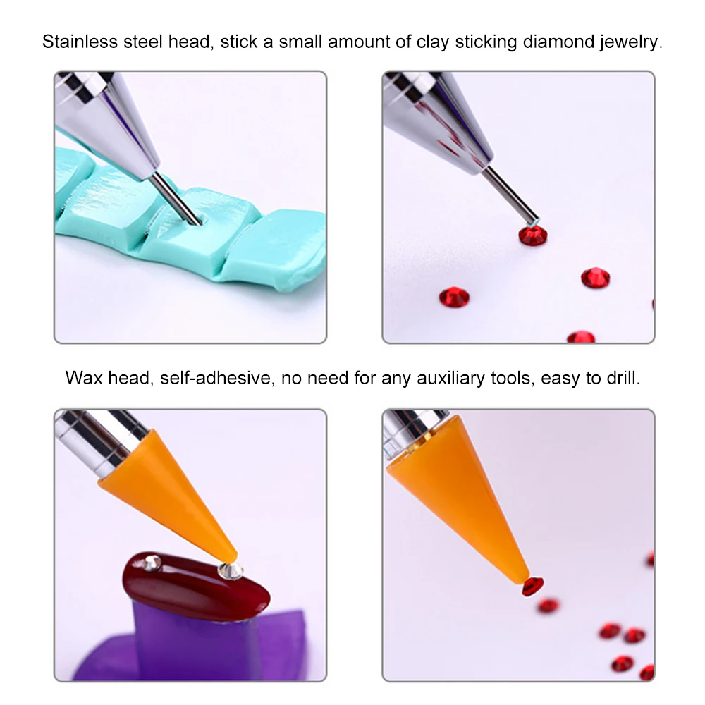 DIDIHOU Double Head Nail Pen Rhinestone Picker Dotting Pens Wax Drill Pencil Art DIY Decoration Tool 1pcs | Дом и сад