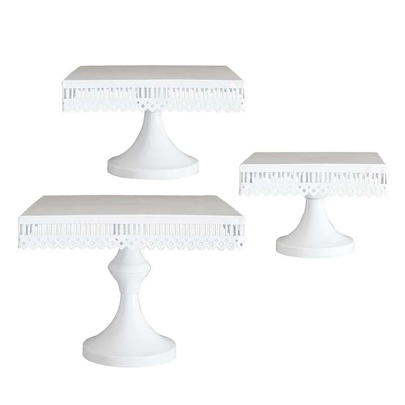 Белые металлические подставки для тортов украшение свадьбы дня рождения тарелки