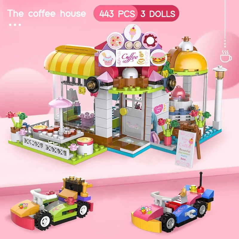 443 шт. друзья кафе дом город строительные блоки для девочек друг укладки Кирпичи