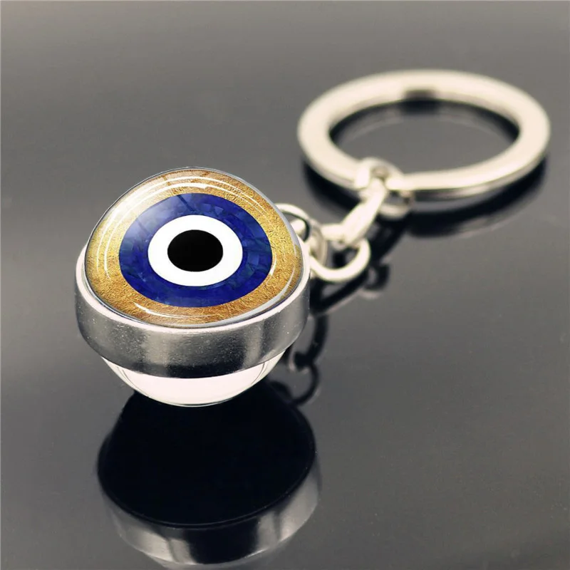 Брелки с изображением сглаза Подвески двухсторонний стеклянный шар брелок для