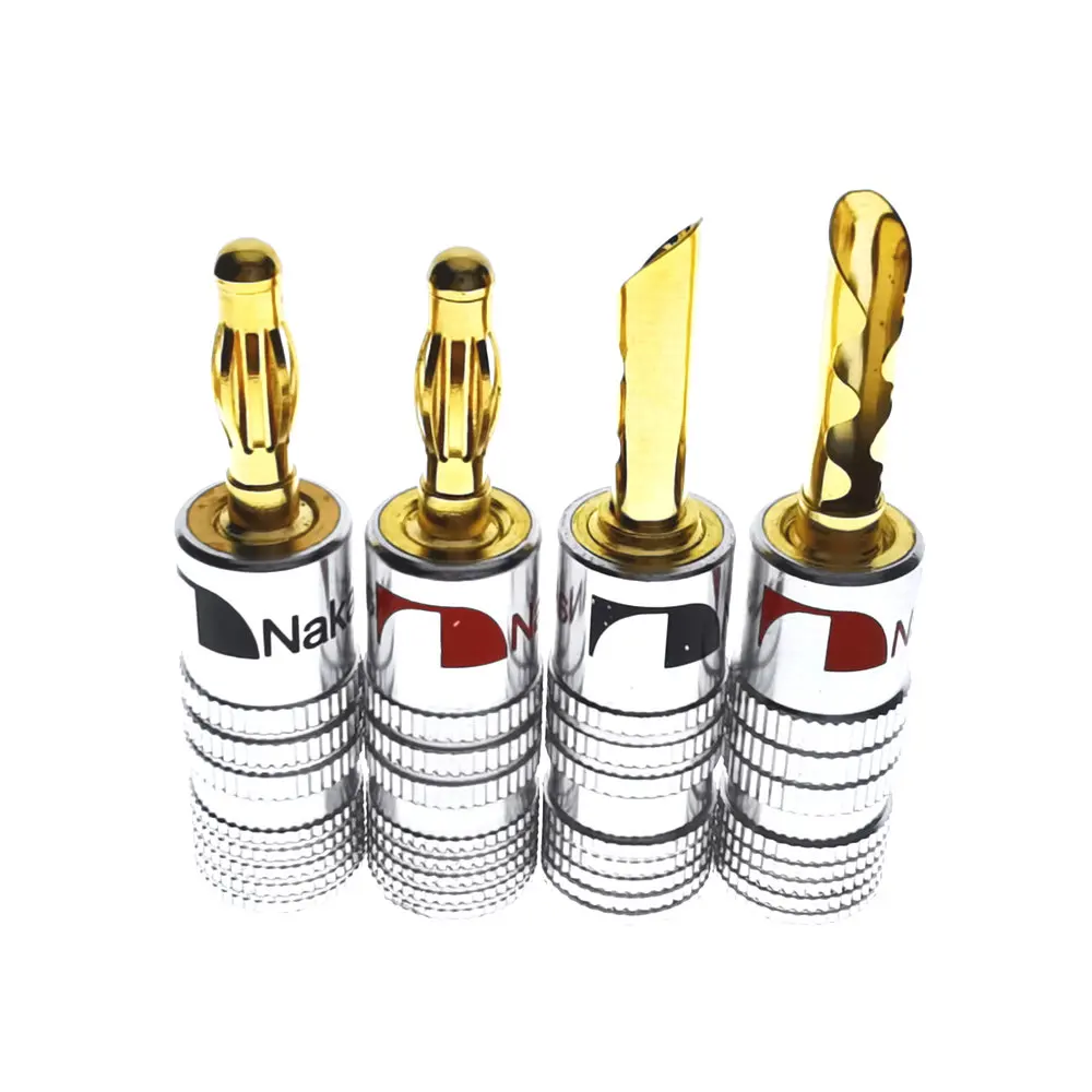 Новинка 4 шт. мм банановый штекер для динамики Аудио Винт Вилка лопатка провод