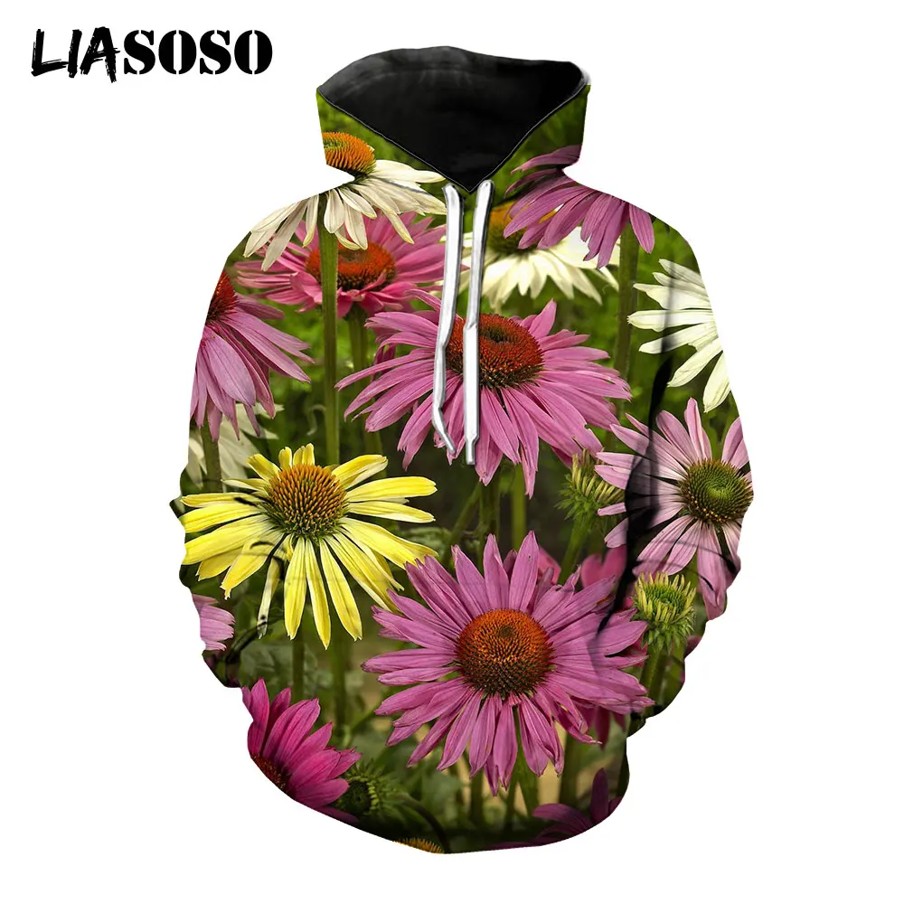 

LIASOSO Newest Flower Daisy Hoodie 3D Print Men Women Tops Streetwear Spring Winter Fashion Unisex Sweatshirts Popular