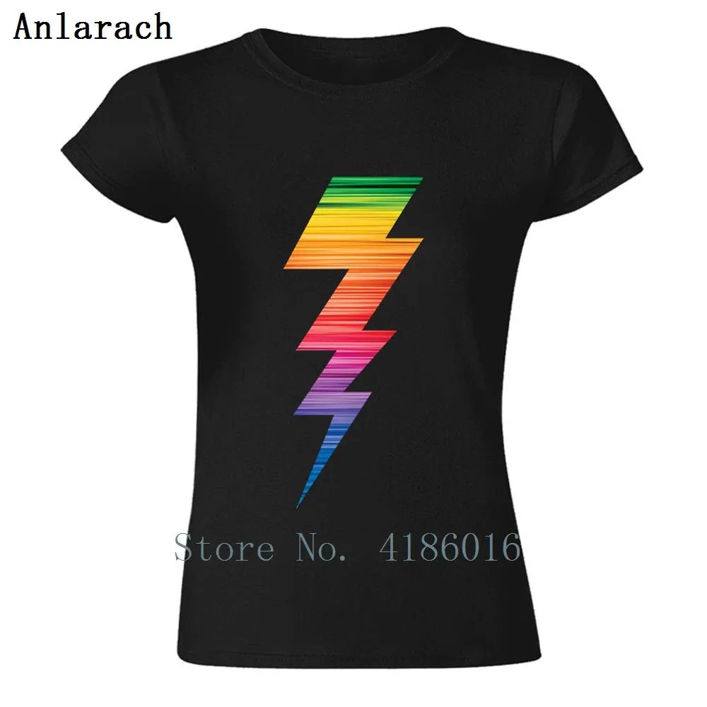 Забавная футболка для радуги молния болт гроза гордость одежда хлопковая крутая