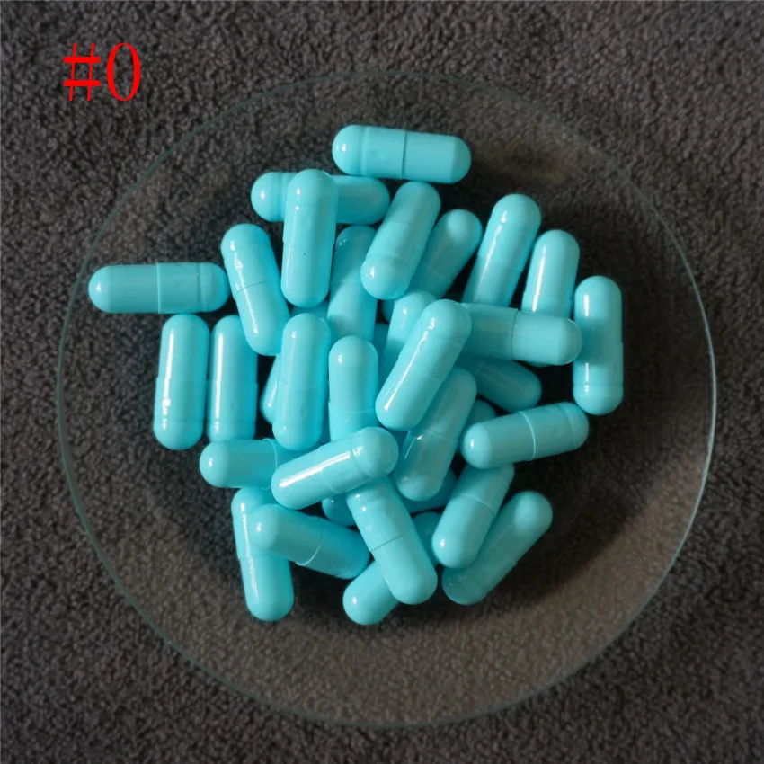 

0# 1000~10000pcs 0 size Lake Blue High quality gelatin empty capsules, hollow gelatin capsules ,joined or separated capsules