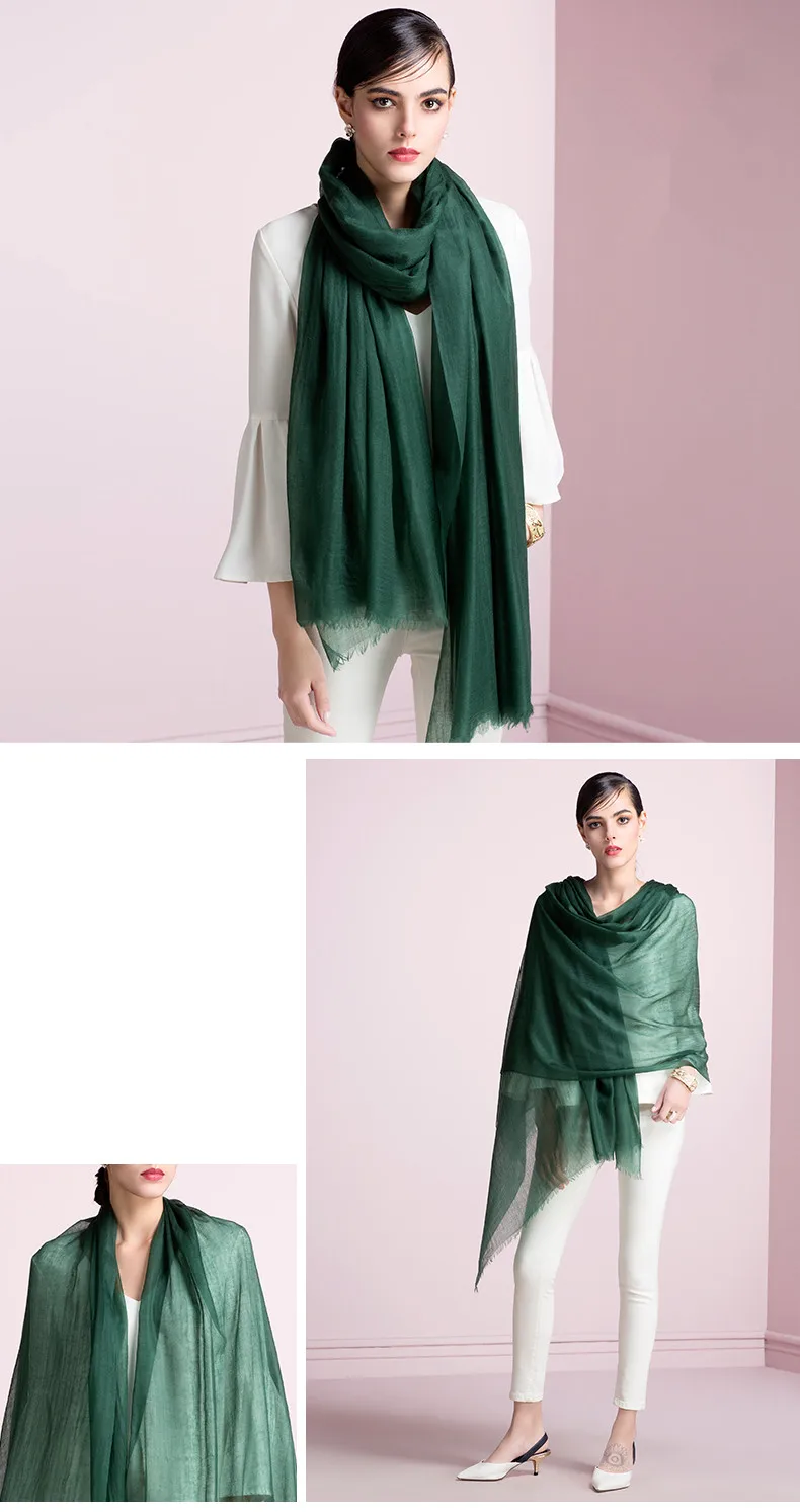 Шарф женский из чистого кашемира роскошная брендовая модная Длинная тонкая шаль