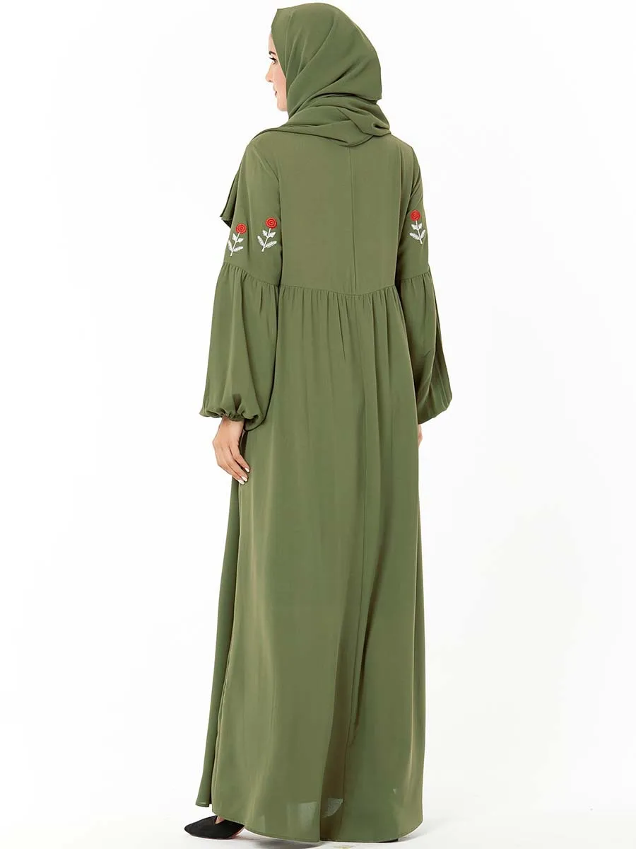 Мусульманское вечернее платье длинное бархатное мусульманское с вышивкой для