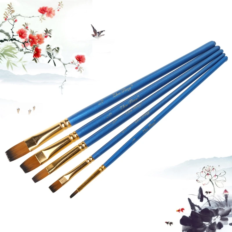 

5pcs Art Painting Brushes Set Acrylic Oil Watercolor Artist Paint Brush QX2B